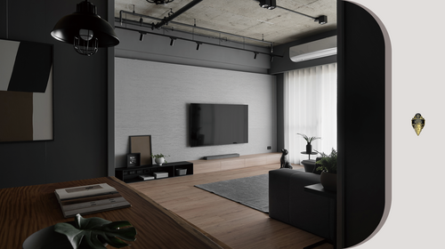 2024 MUSE金獎作品 ! 三月木室內裝修設計 黑莓般酸澀的苦味收斂了張揚的黑色調性 凝結在潔淨無飾的空間之中 轉為舒適的皂感氣場