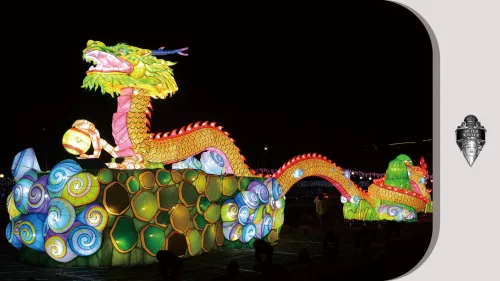 2024 MUSE銀獎作品 ! 藍永旗花燈藝術工房 雙龍承載著滿天星鬥的祝福和希望 敘說著台灣的故事